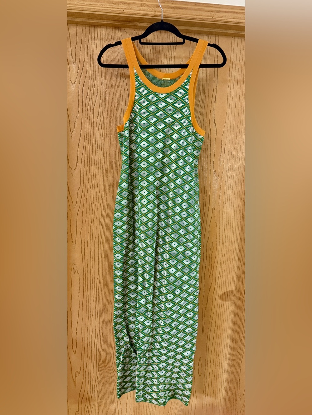 Dodo Bar Or Green/ Yellow Crew Neck knit dress.